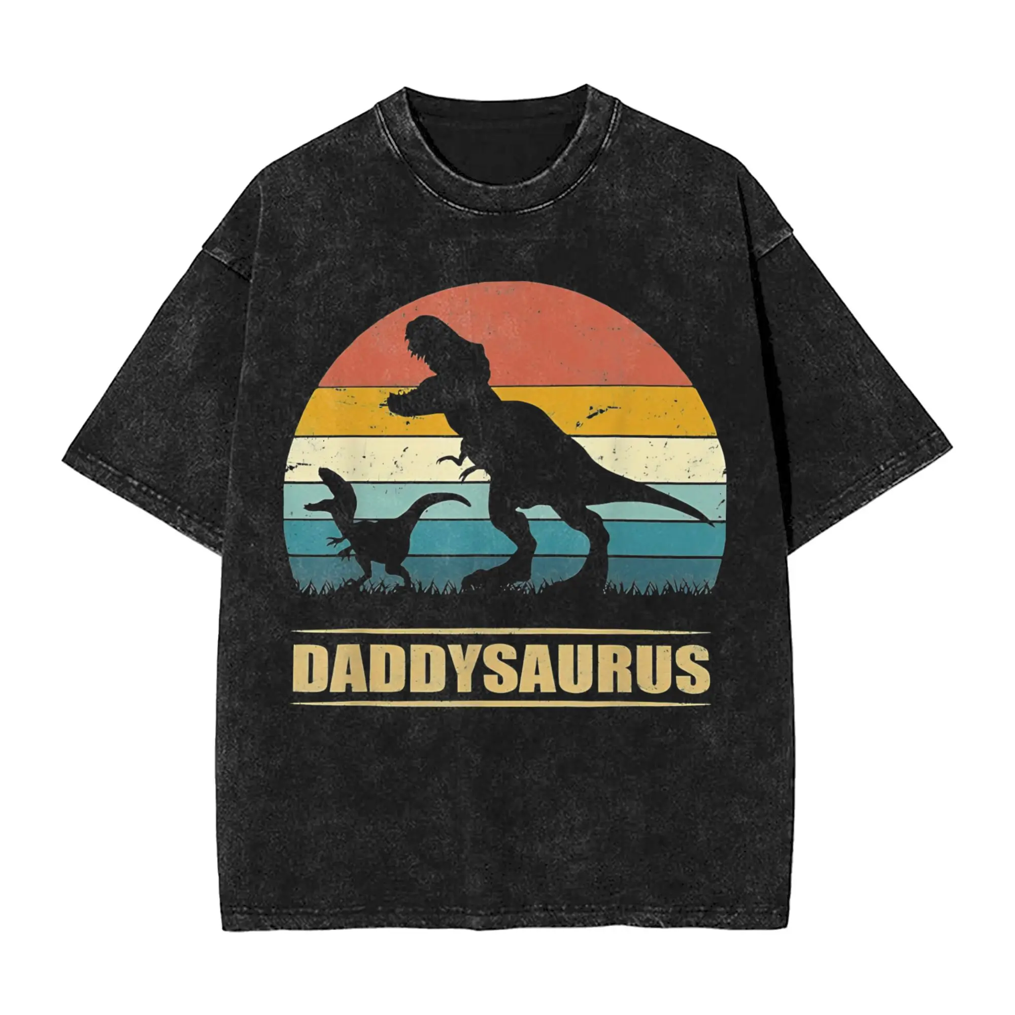Daddysaurus Shirt Fathers Day Gifts T Shirt Beach T Rex Daddy Saurus Mens Cotton Tee Shirt For Male Short Sleeve Loose Top Tees