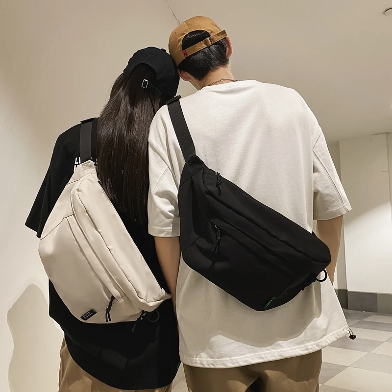 ユニセックス大容量クロスボディバッグファッショナブルな学生バックパックシンプルマッチメンズウエストバッグ女性のチェストバッグスポーツスタイル