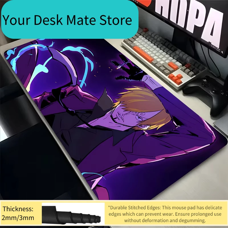 

Anime Mouse Pad Gamer Computer Accessories Desk Mat Gaming Playmat Office Deskmat O-One P-piece Sanji Mousepad Pc Carpet Mat