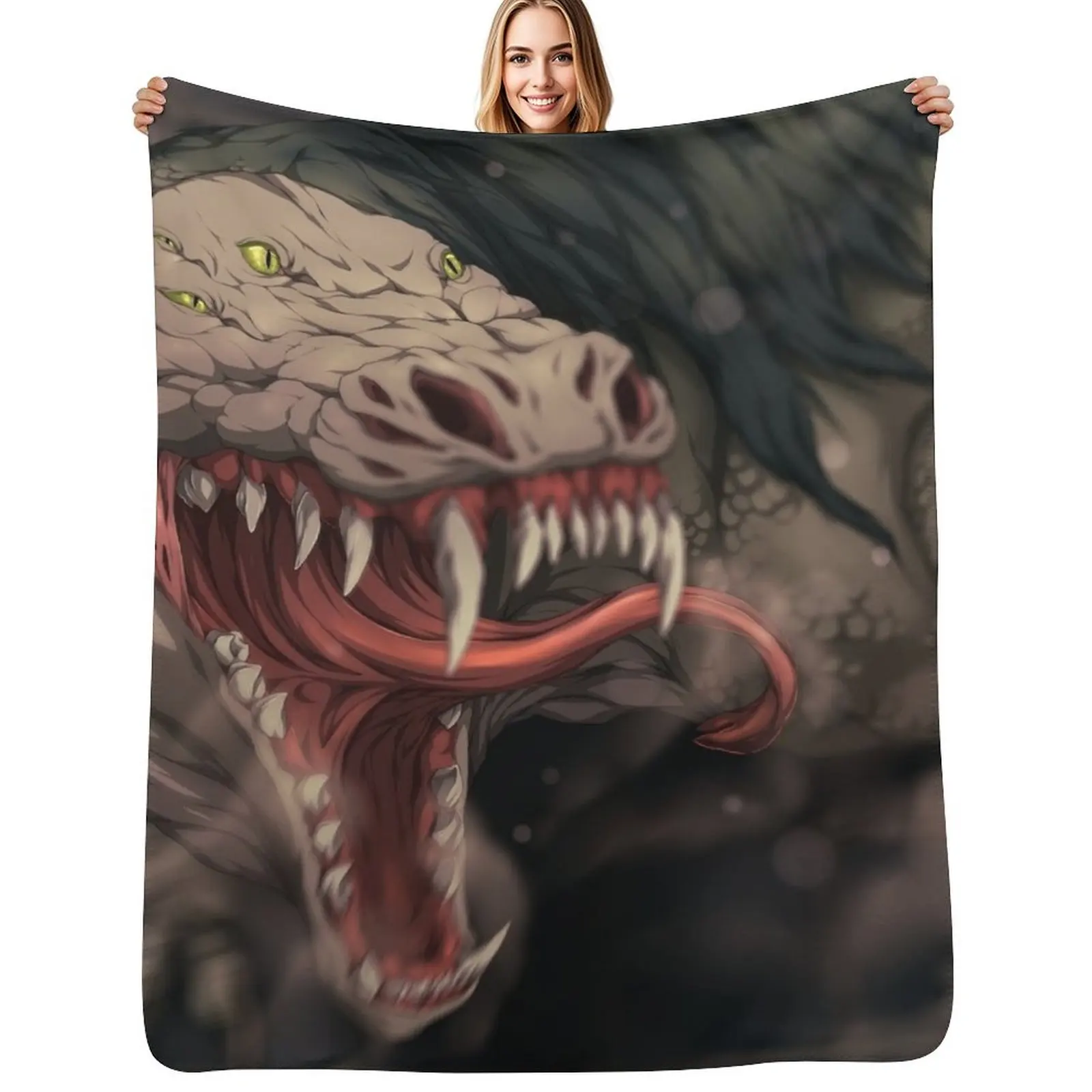 

SCP-682 Throw Blanket funny gift Decorative Beds Luxury St bed plaid Blankets