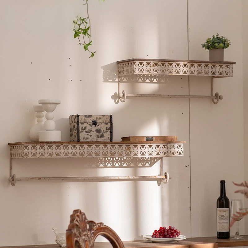 

Настенная полка для гостиной, барная столовая, фон, настенная декоративная стойка, американский ретро, старая перегородка, настенная стойка для спальни