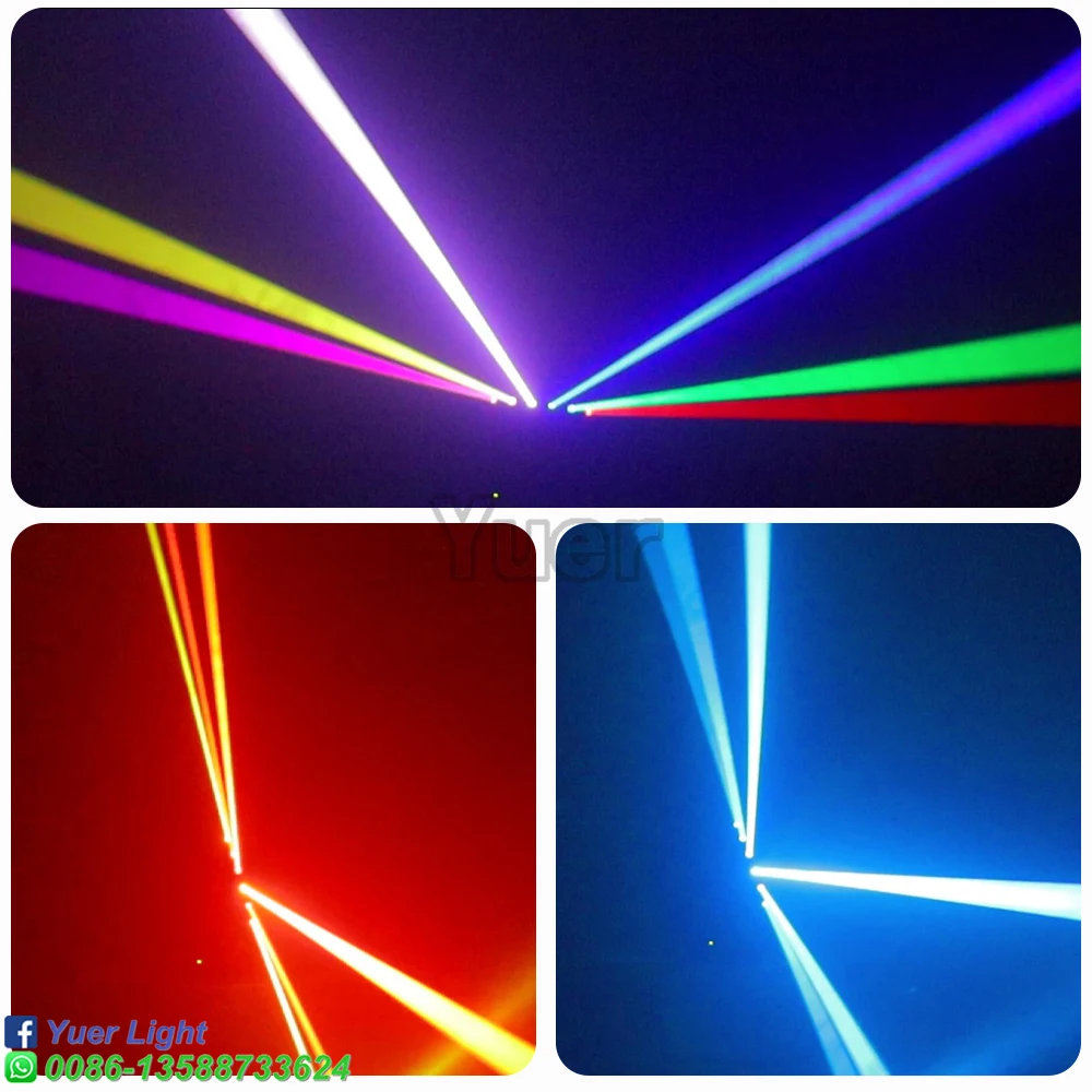 NEW 6 Eyes RGB Beam Laser Moving Head Light 6X500MW XYZ Axis Infinite Rotation DMX DJ Disco Party Stage Swing Effect Projector