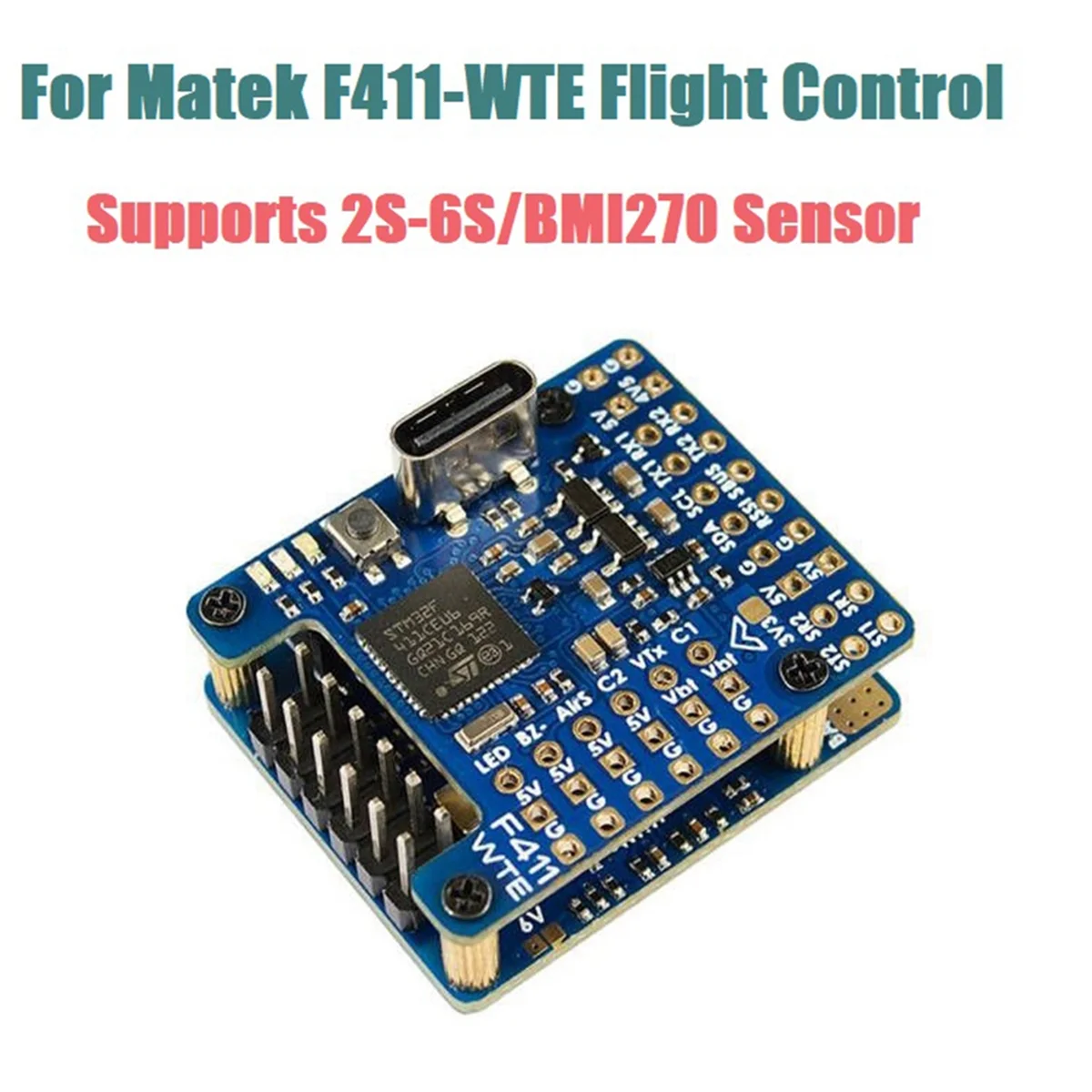 For F411-WTE Flight Control with OSD/Racing FPV Quadcopter Flight Control Supports 2S-6S/BMI270 Sensor for VTX