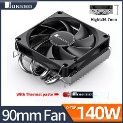 Jonsbo HP400S CPU Cooler 4Heatpips Down Pressure Air Cooling Radiator 90mm 4Pin PWM Fan LGA115x/1200/1700 AM4 AM5 ITX Small Case