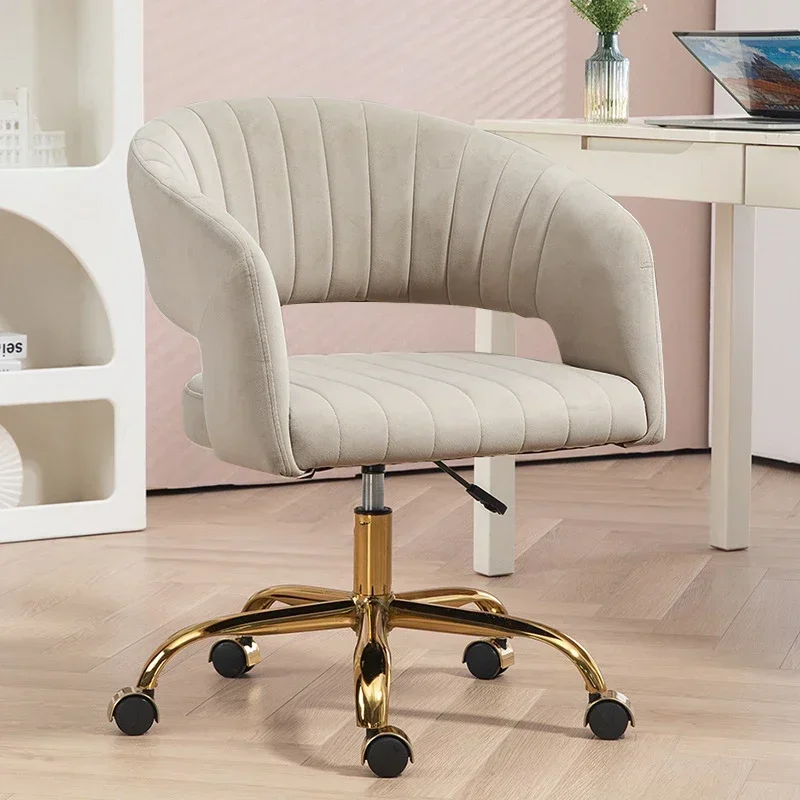 

mModern Ergonomic Comfortable Velvet Leisure Accent Armchair Chair Portable Makeup Chair White Leather Swivel Computer Chair l
