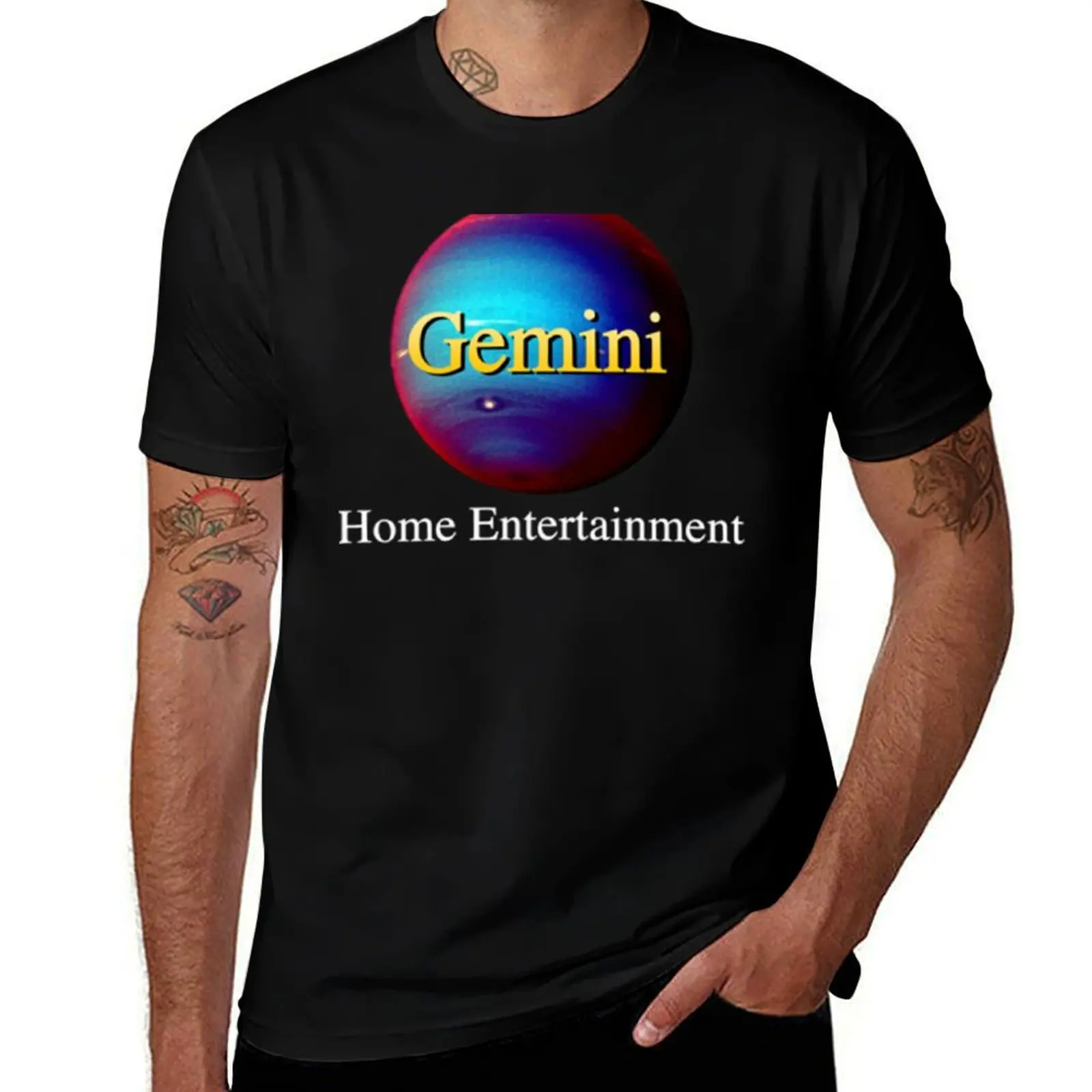

Gemini Home Entertainment T-Shirt Basic Simple Design Short Sleeve Shirt