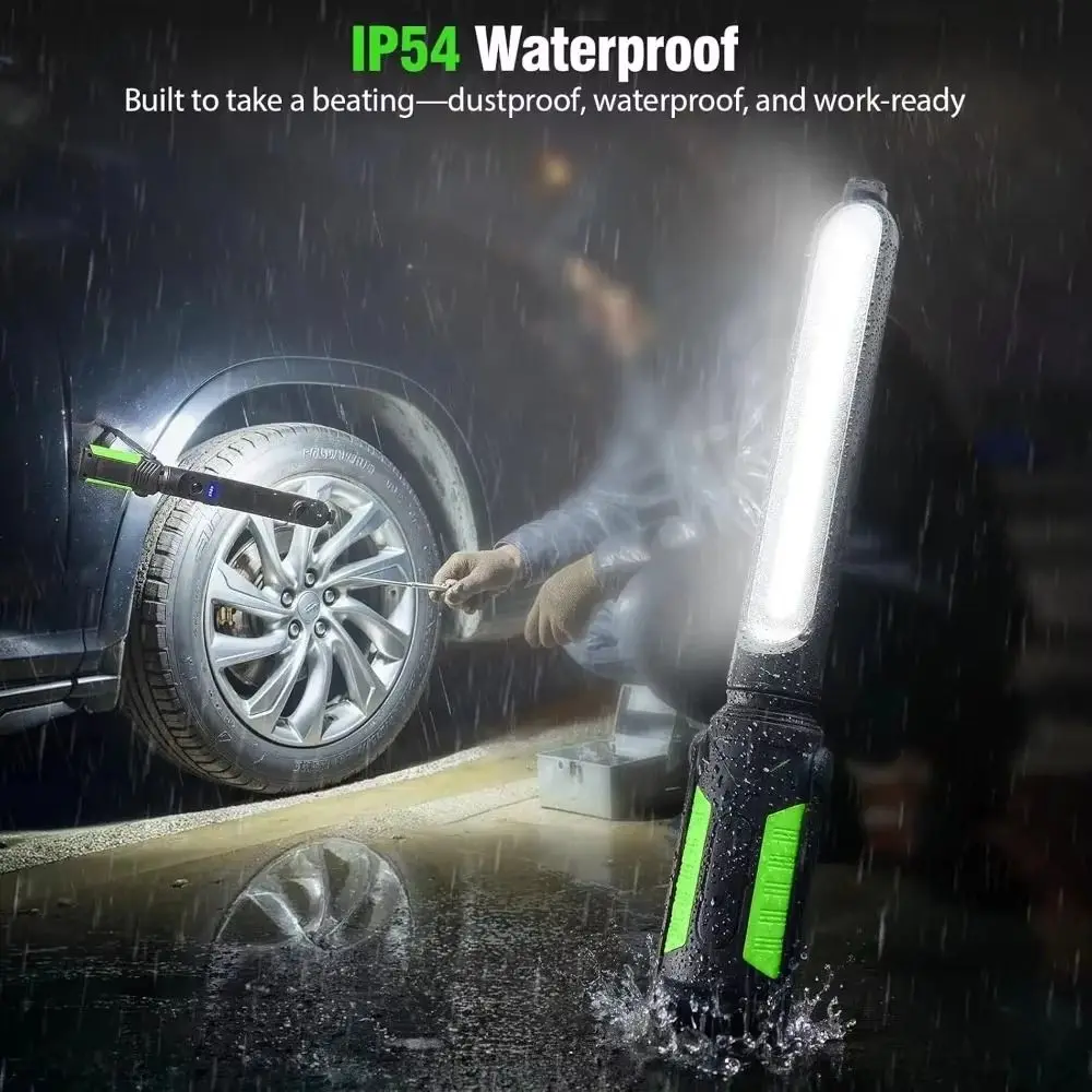 

Светодиодный рабочий фонарь 2400 лм, 4400 мАч, перезаряжаемый, с магнитным основанием, поворотный, складной, прочный