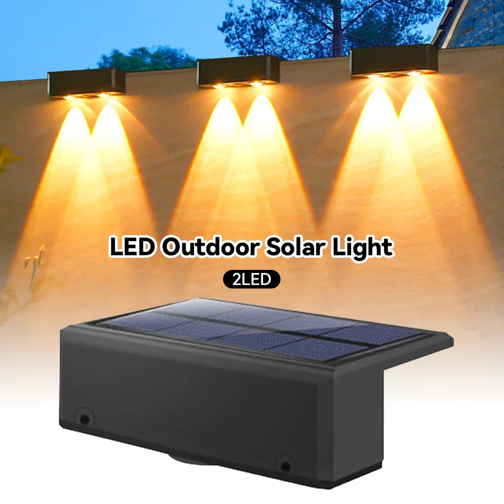 2/3led super brilhante luz solar ao ar livre parede ponto luz solar led lâmpada de parede ao ar livre à prova dwaterproof água decoração do jardim lâmpada