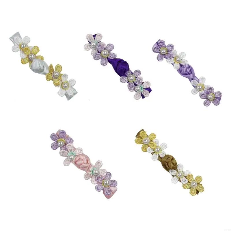 

2025 New 10PCS Fashion Flower Buttons Satined Closure Button With Beads Pearls Decors