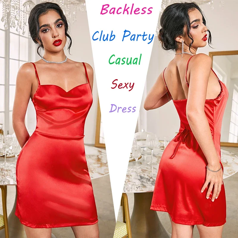 Summer Women Sleeveless Halter Backless Mini Dress Elegant And Sexy Women Dresses Club Elegant Party Dresses Female Vestidos