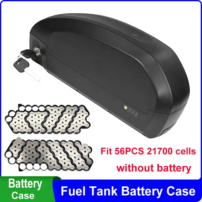 Obudowa baterii zbiornika paliwa 36V 48V 52V pasuje 56 sztuk 21700 ogniw puste pudełko 10S5P 13S4P 14S 4P taśmy z niklu 35A BMS dla majsterkowiczów