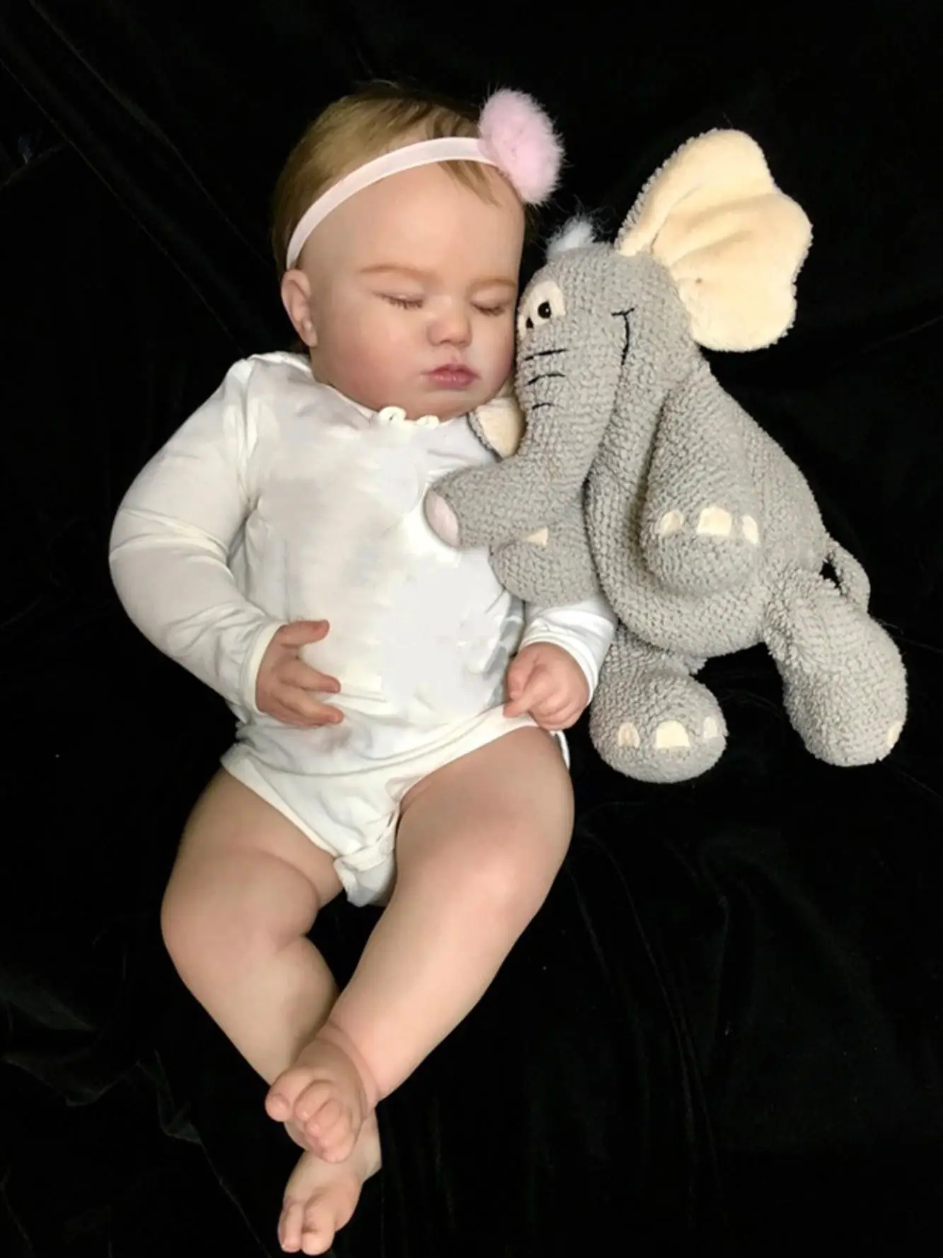 

Reborn Sleeping Baby 3D Skin Soft Silicone 60 CM Big Size Doll Toy For Girl With Vascular Vein Cloth Body Like Real Art Bebe