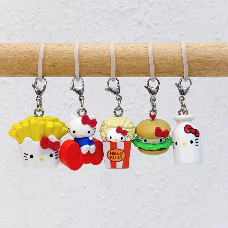 

Аниме-фигурки Sanrio Hello Kitty: коллекционные игрушки-сюрпризы в стиле еды, кавайные подвески, украшения, подарки для детей