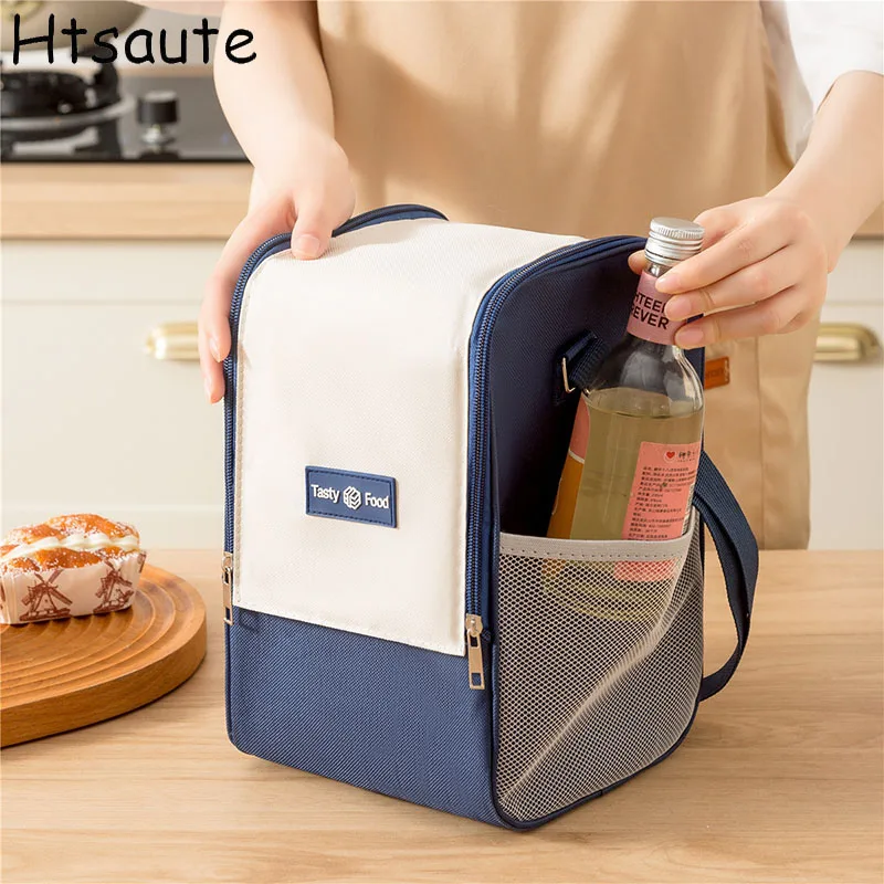 

Portable Thermal Lunch Bag Picnic Food Cooler Bags Insulated Case Durable Waterproof Office Lunchbag Shoulder Strap Cooling Box