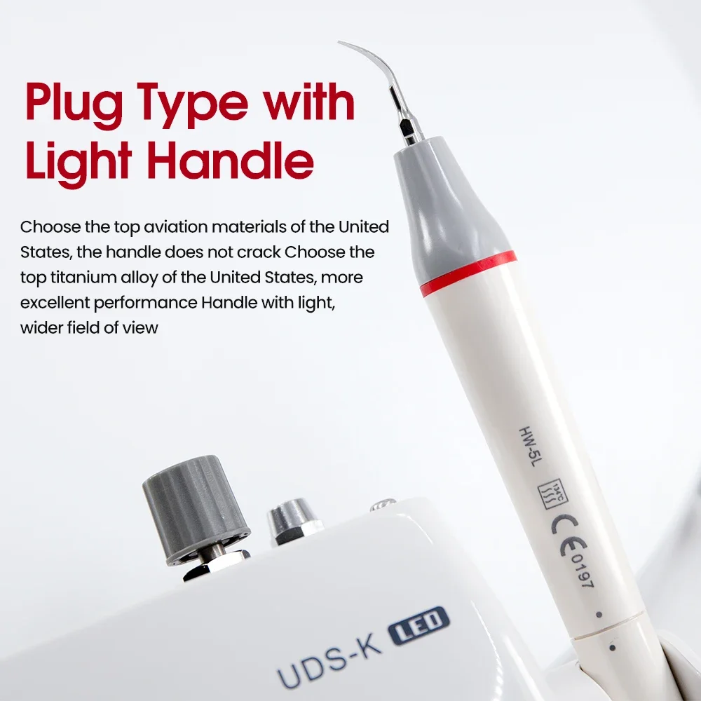 Ultrasonic Dental Medical Toothbrush, UDS-K, LED, Design Ergonômico, Auto-Tracking Freqüência, Pluggable, Limpeza flexível