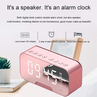 Multifunction Alarm Clock Mirror LED Display Wireless Bluetooth Music Player Electronic Digital Speaker Stereo Bass-heavy Player