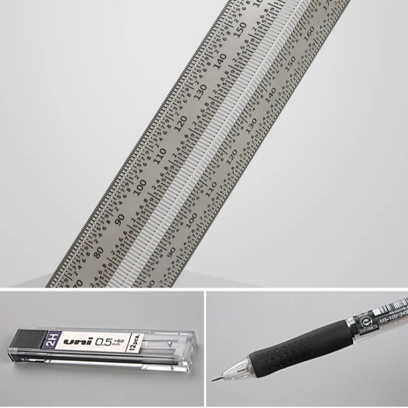 High-Precision Scale Ruler T-Type Hole Ruler Stainless Woodworking Scribing Mark Line Gauge Carpenter Measuring Tool