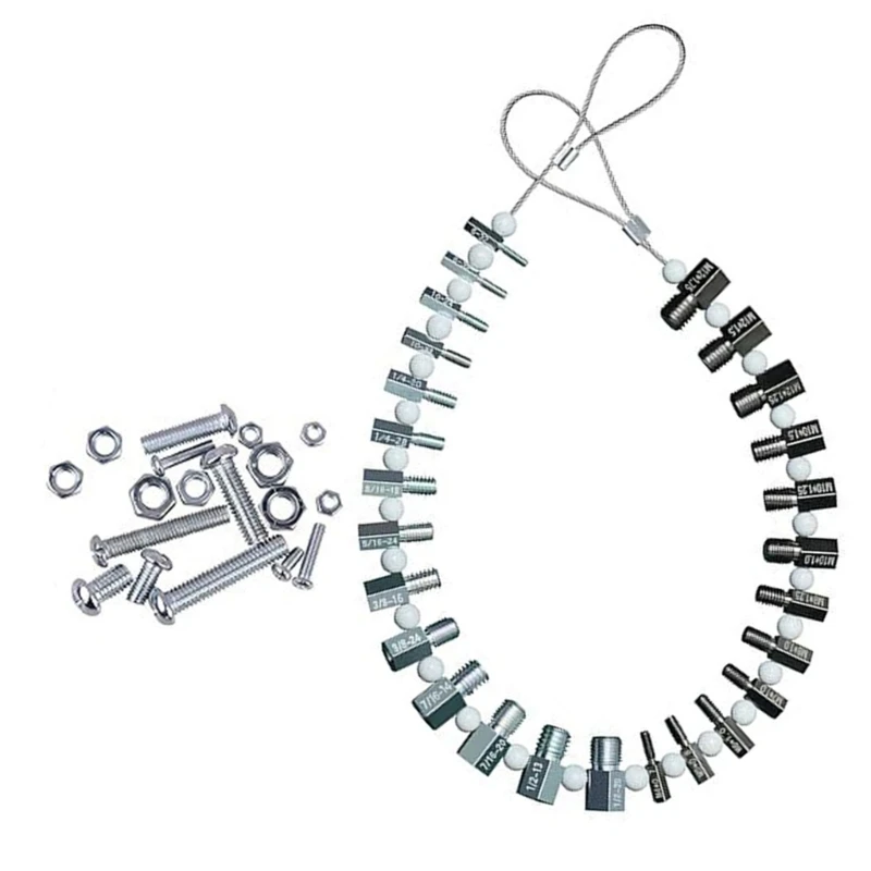 Upgrades Efficient Nut & Bolt Thread Measurement Set Nut & Bolt Thread Size Gauge 26 Gauges to Easily Identify Sizes R9UF