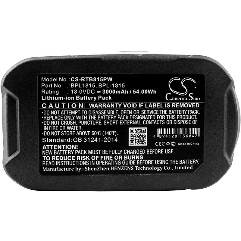 Batería CS 3000mAh para Ryobi ABP1801 ABP1803 BCP1817/2SM BPL1815 BPL-1815 BPL18151 BPL1820 BPL-1820G BPP-1813