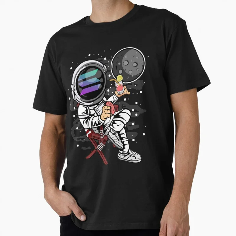 

Astronaut Retirement Plan Solana SOL Coin To The Moon Crypto Token Cryptocurrency Blockchain Wallet Gift T shirt Large size Tops