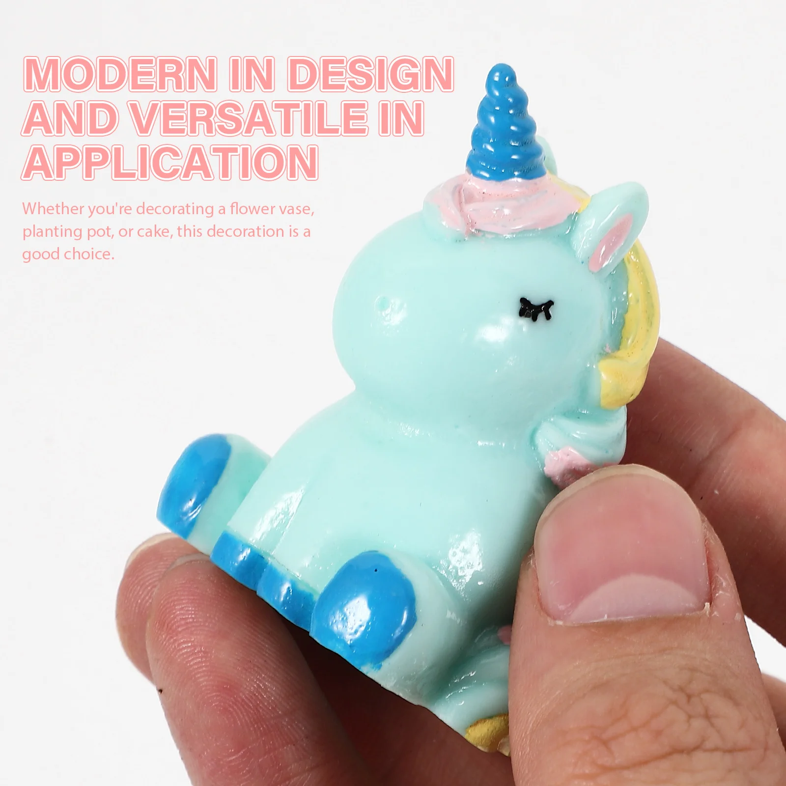 

4 Pcs Unicorn Ornaments Mini Figurines Shape Decor Decorate Miniature Resin Unicorns