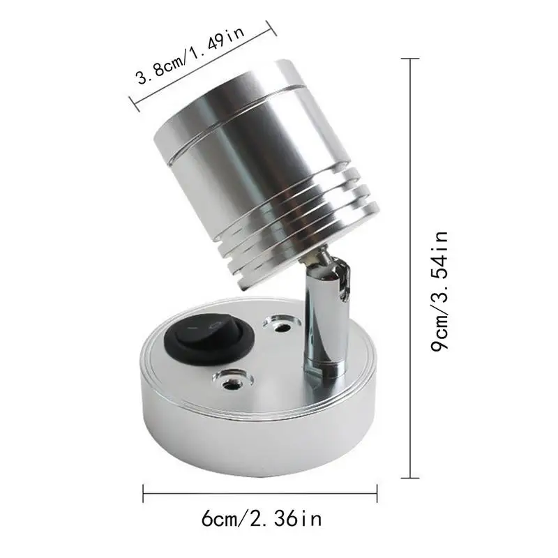 RV อ่าน 12V 3W RV ไฟอ่านหนังสือภายในแสงในร่มโคมไฟข้างเตียงโคมไฟผนัง Sconce สําหรับ Marine