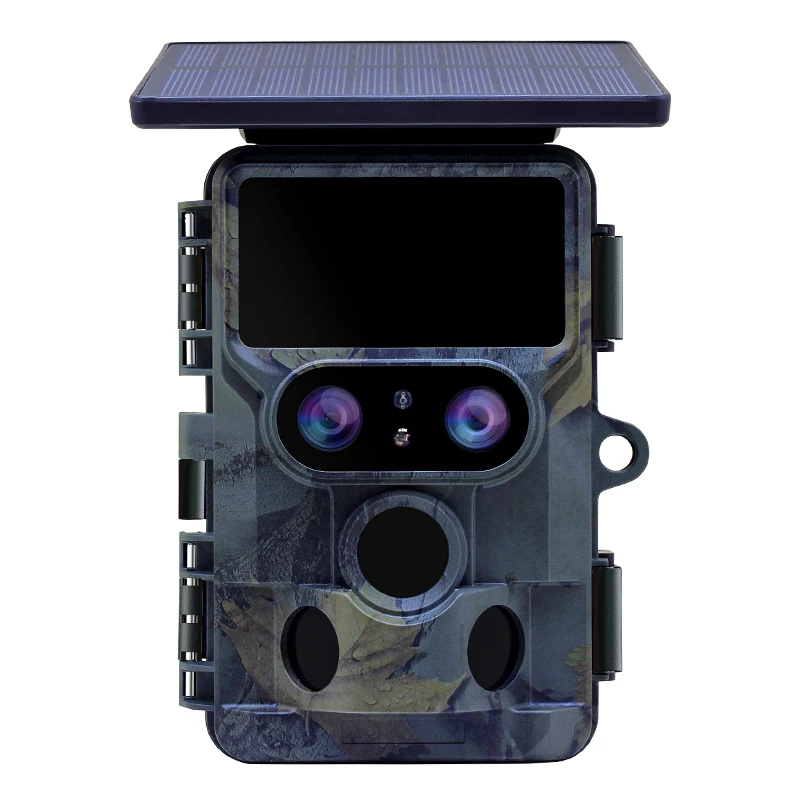 60MP 4K 1080p Dual Lens WiFi Waterproof Trail Camera Solar Panel Charger Thermal Hunting Surveillance Scouting CMOS