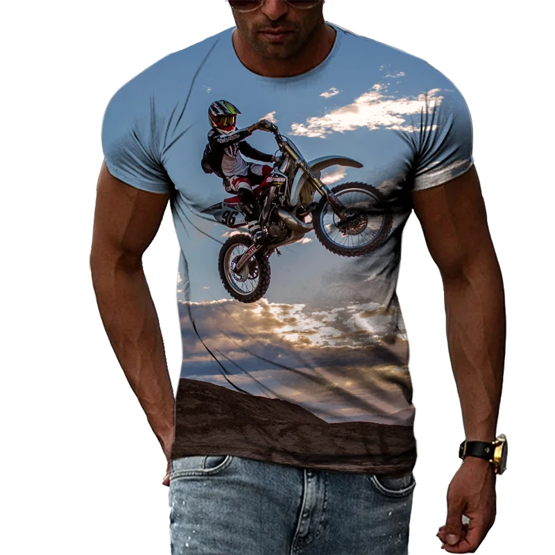 Summer Fasion Cool Style motocross graphic t shirts For Men Casual 3D Print trending products 2022 t-shirts with short sleeves