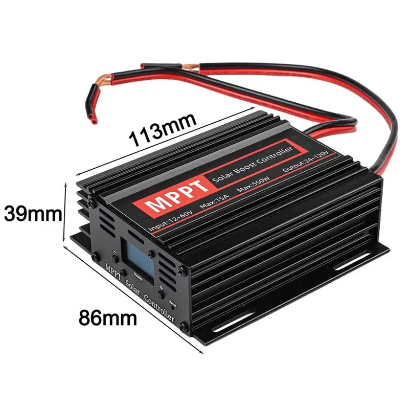 A37T-15A 550W MPPT Solar Controller Booster 12V-50V Input Booster 24-88V For OLED LCD Display Solar Boost Controller view 6