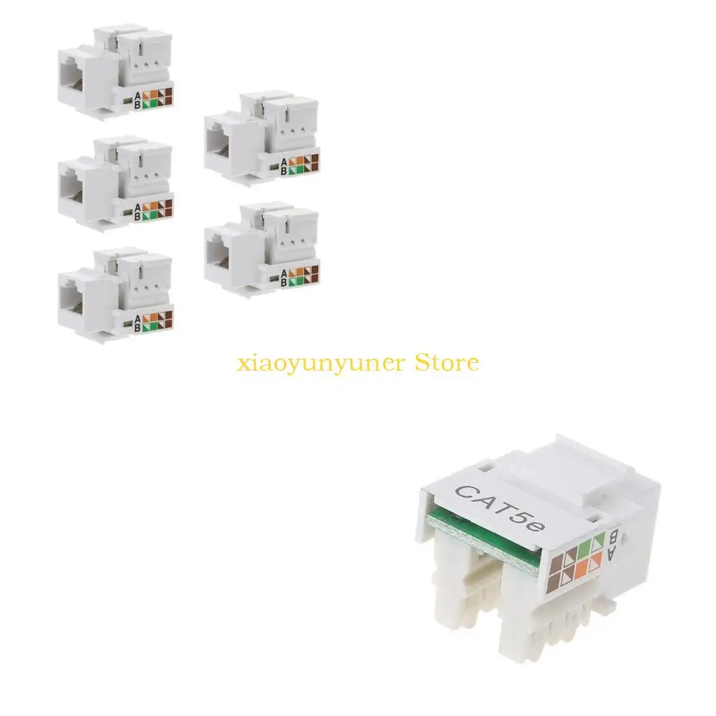 P9JB 5Pcs CAT5E UTP Network Module RJ45 Connector Information Socket Keystone Jack Standard