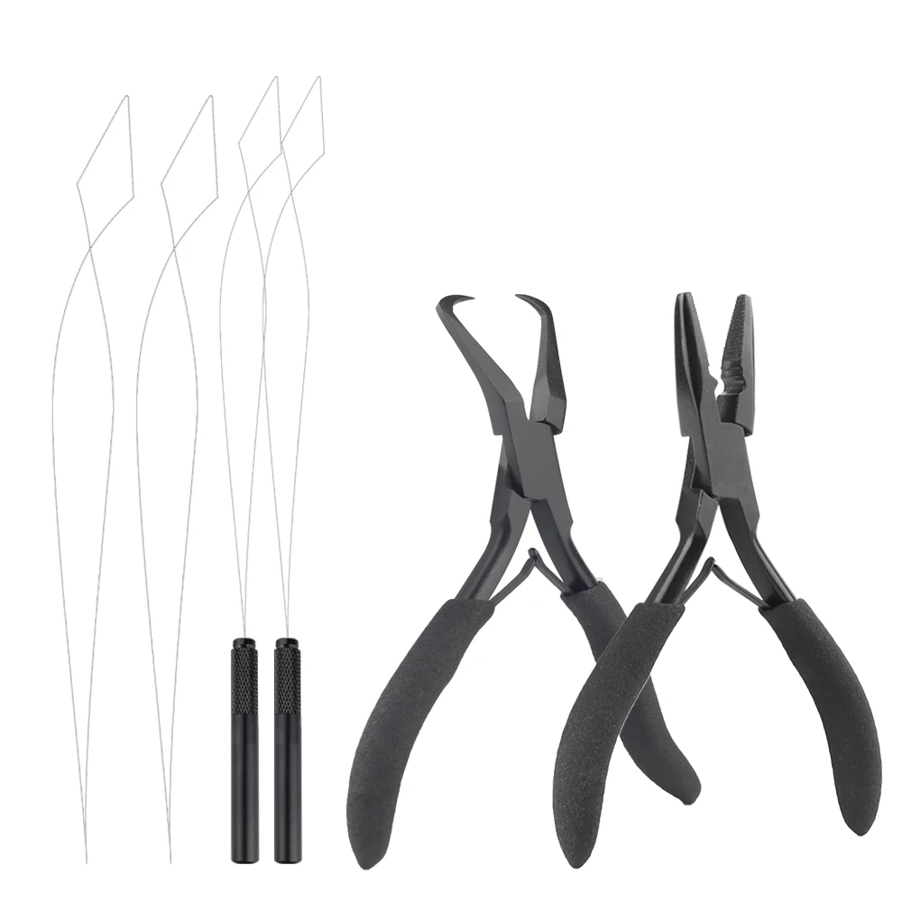 

ARLANY Hair Extensions Pliers Kit for Micro Beads Rings Anti-slip Microlink Pliers for Weft Extensions Hair Extension Bead Tool
