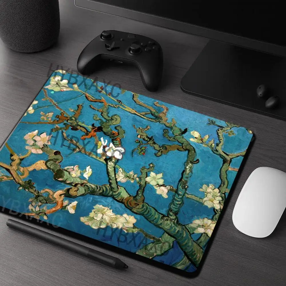 HYBXAXC Van Gogh Almond Blossom Desk Mat Gaming Small Mouse Pad for Office Home PC Gamer Computer Keyboard Mat Desk Pad