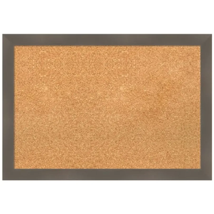

Natural Cork Board for Wall 18x26 Vision Board with Grey Wood Frame Medium Corkboard Office Decor for Home Organization Casual