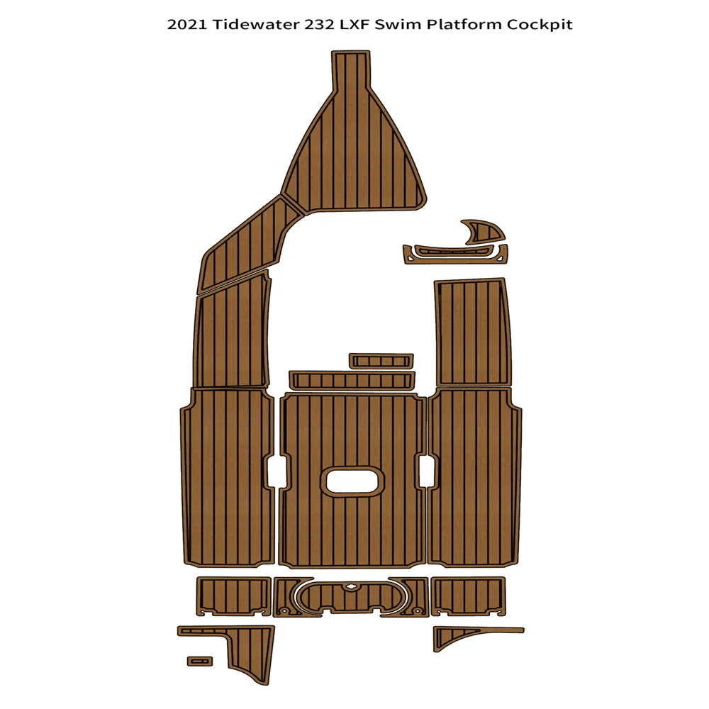 

2021 Tidewater 232 LXF Swim Platform Cockpit Pad Boat EVA Foam Teak Flooring Mat