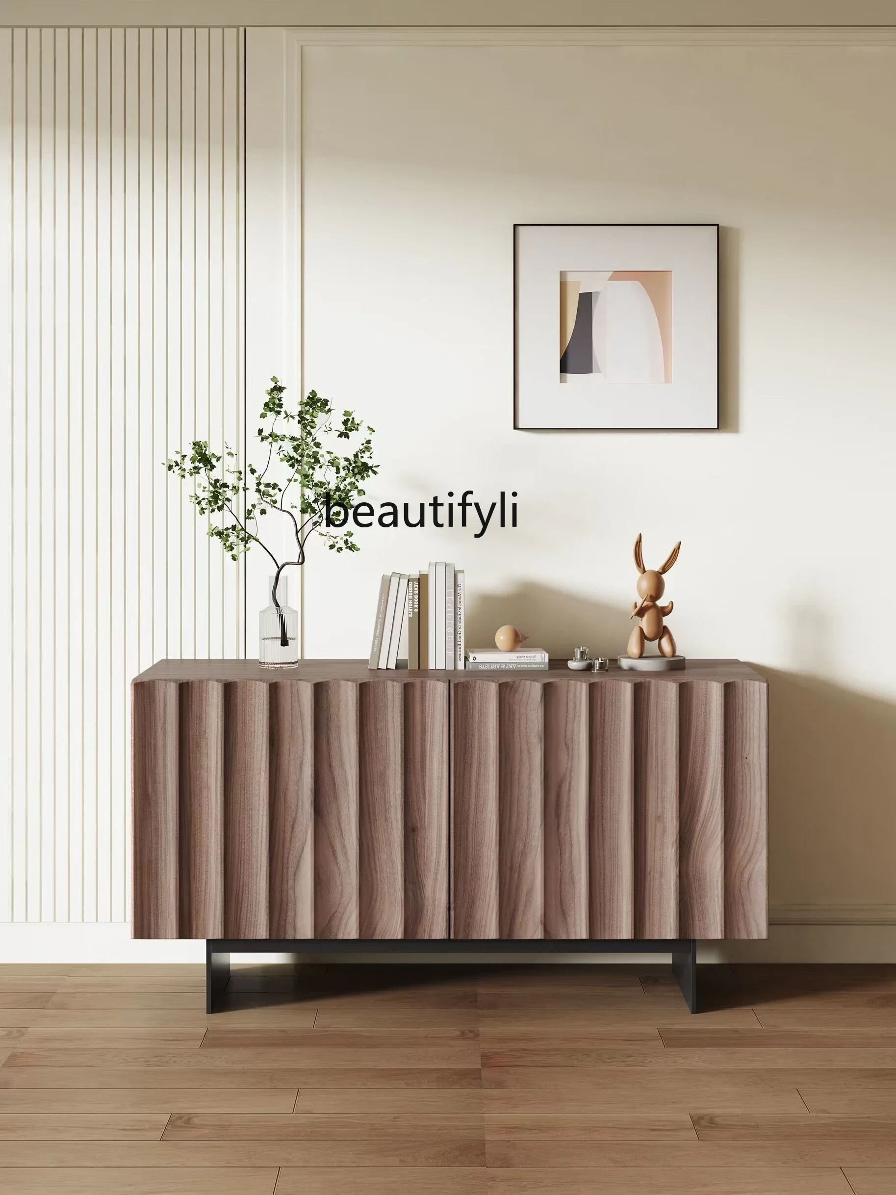 

zxqNorth American Black Walnut Solid Wood Restaurant Dining Side Locker Quiet Style Chest of Drawers Entrance Storage Shoe Cabin