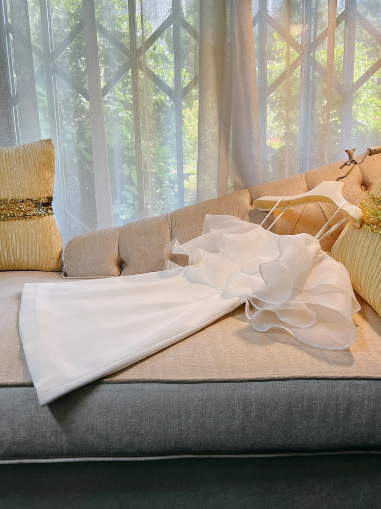 

Faionable White с открытыми плечами, собранное кружевное боди, коктейльное платье ape для женщин High Socitey, высококачественный полиэстер...