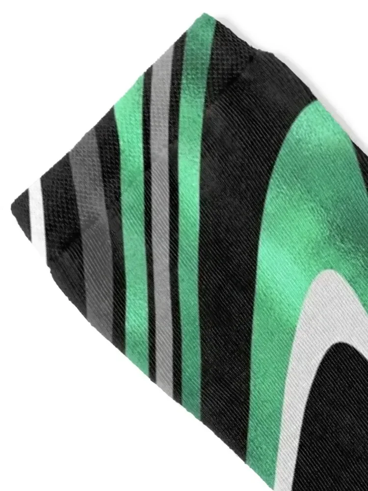 Green Gray Abstract Swirl Retro Black Pattern Socks sports and leisure Crossfit Luxury Woman Socks Men's