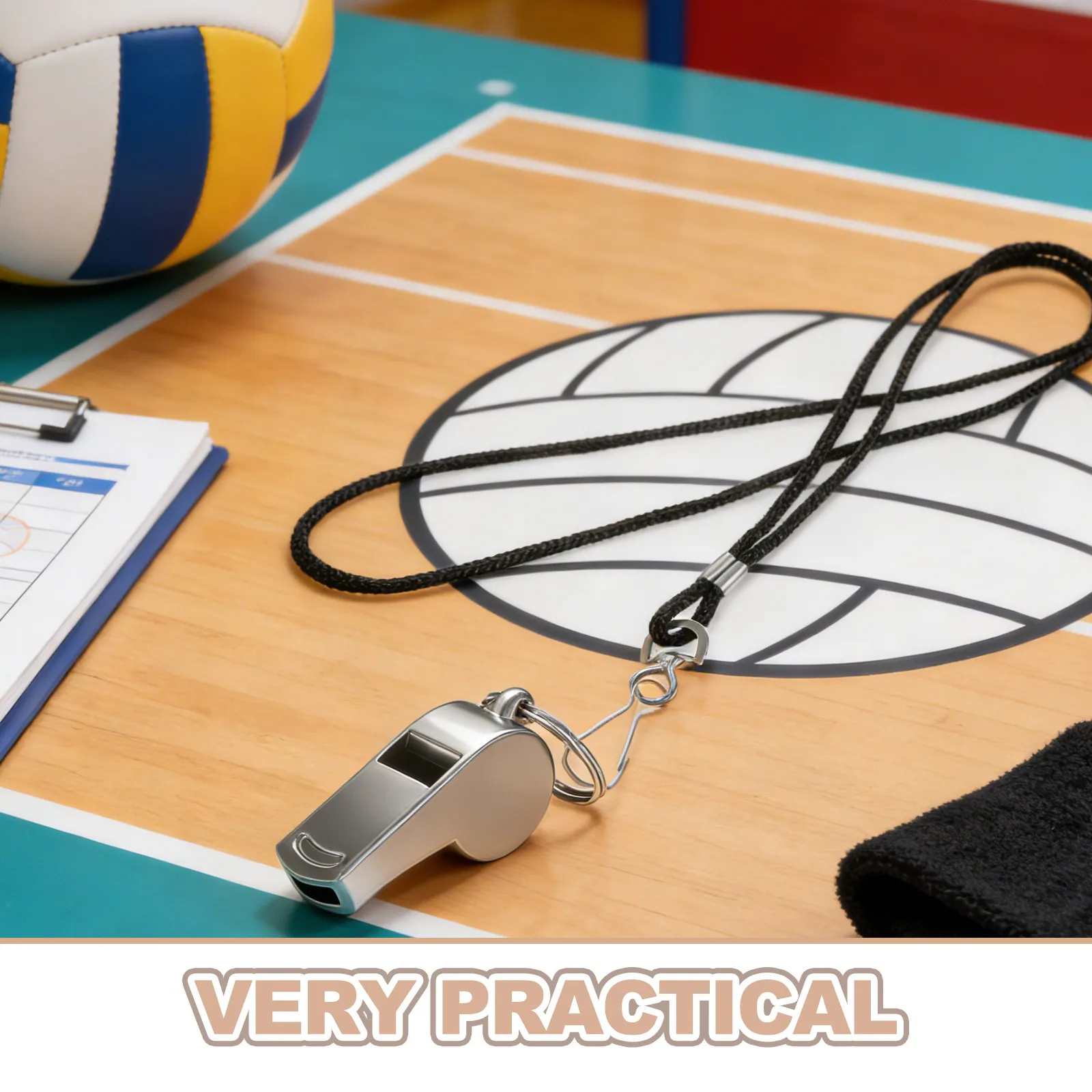 20Pcs Whistle Lanyard Cord Quick-Access Lightweight Neck Strap with Metal Clip for Basketball Volleyball Football Referees