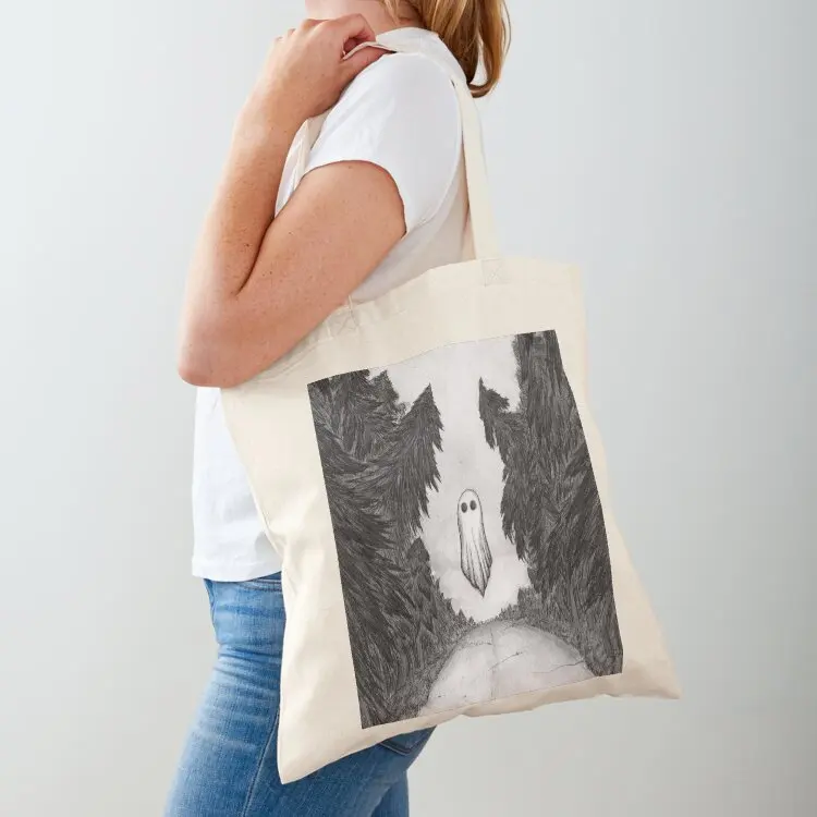 

Creeping Ghost on Dark Road Tote Bag Women's handbag custom bags eco pack Portable shopping bag