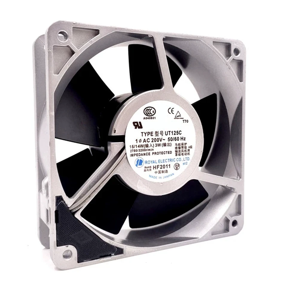 مروحة تبريد UT125C AC 200V 0.07A 15/14W 3000RPM 12CM 12038 120x120x38MM