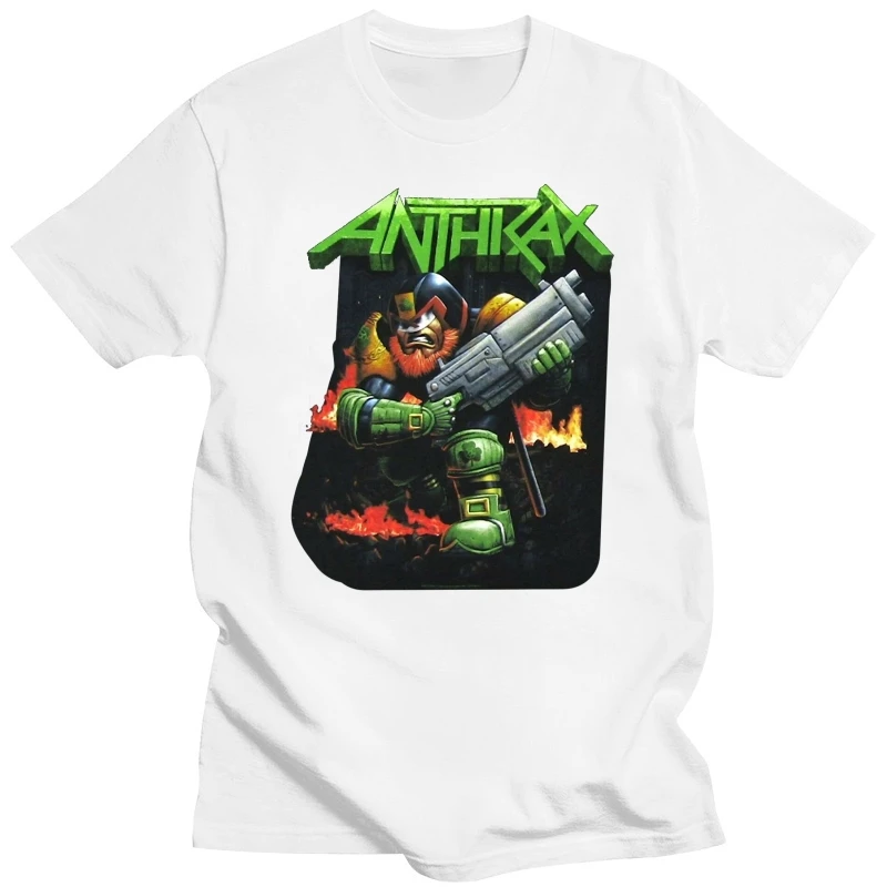 Anthrax Irish Judge Dredd Black T Shirt New Band Merch Loose Size Top Tee Shirt