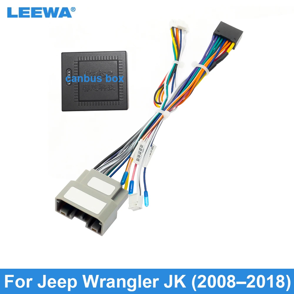 

LEEWA Car 16pin Android Wiring Harness With Canbus For Jeep Wrangler JK (2008–2018) Aftermarket Stereo Installation