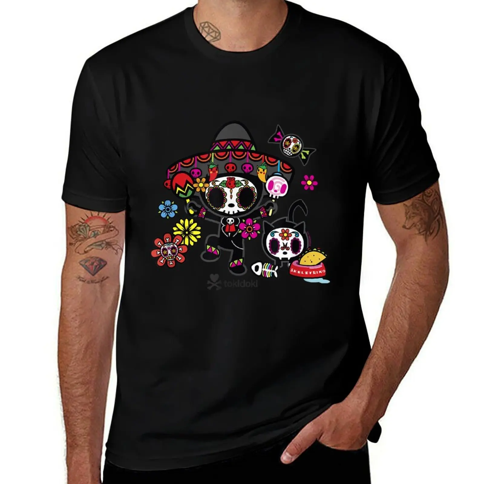 

Tokidoki Halloween Day Of The Dead Adios & Skeletrino Shot T-Shirt funny t shirts dark humor T-Shirt