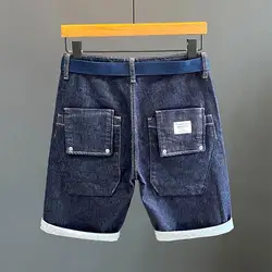 Pantalones vaqueros cortos para hombre, Cargo con bolsillos, pantalones cortos de mezclilla populares, Emo Xxxl, botones de lujo Vintage, nuevo en verano