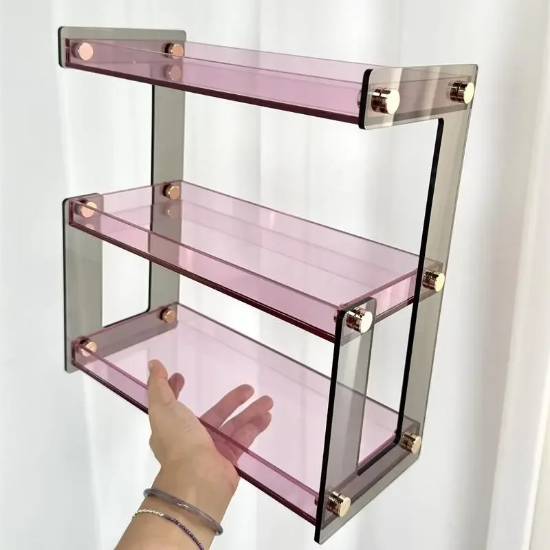 Acrylic cosmetics storage shelf perfume multi-layer light luxury bathroom storage