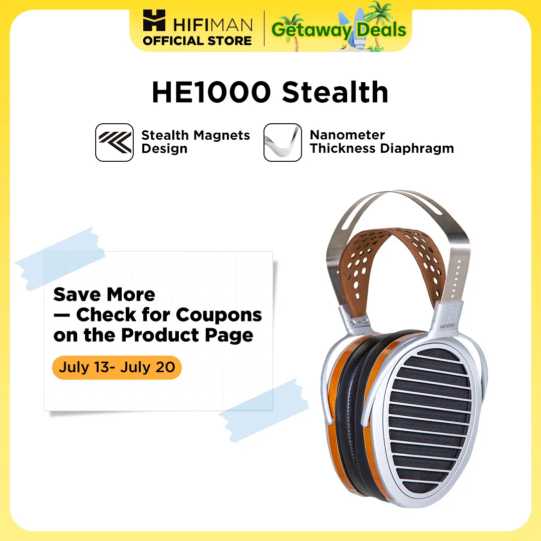 

HIFIMAN HE1000 Stealth Magnet Planar Magnetic Полноразмерные накладные наушники Hi-Fi с открытой спиной для аудиофилов