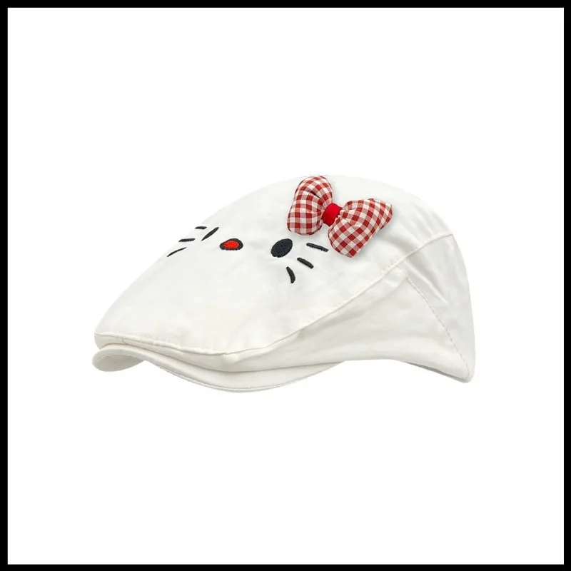 

Hello Kitty Hat Anime Peripherals Sweet Delicate Personality Cartoon Trend Beret Cute Korean Series Versatile NEW Hat Y2k