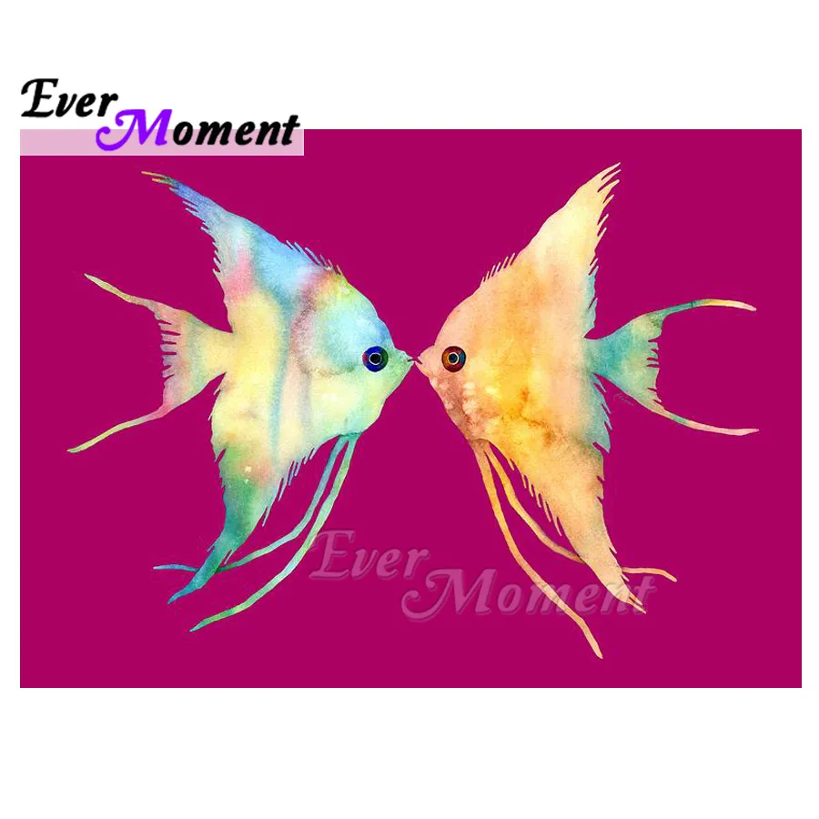 

Fish Kissing Picture Of Rhinestone 5D DIY Ever Moment Diamond Painting Mosaic Full Square Drill Diamond Embroidery ASF1736