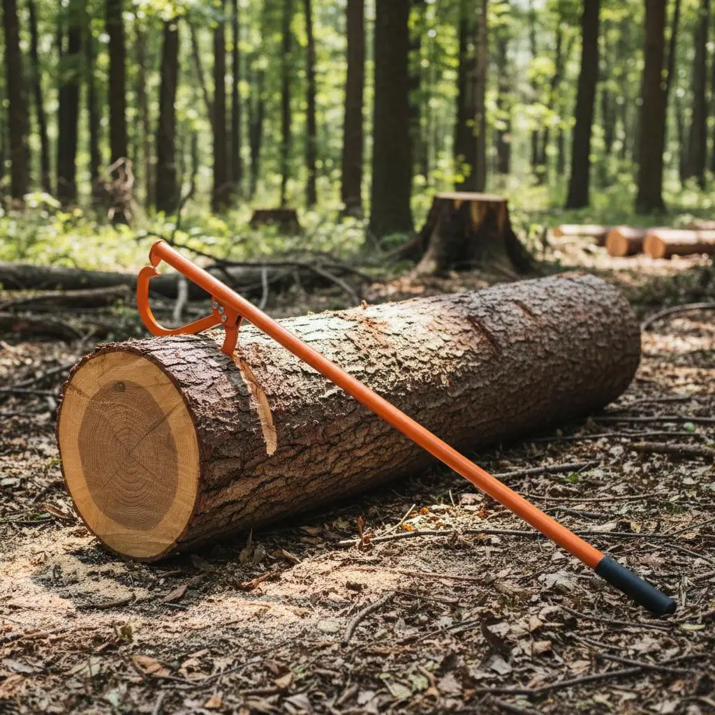 Cric para troncos de 1510 mm, elevador de troncos de 81 cm de diámetro, elevador de troncos de árbol de acero resistente con gancho de inclinación ajustable