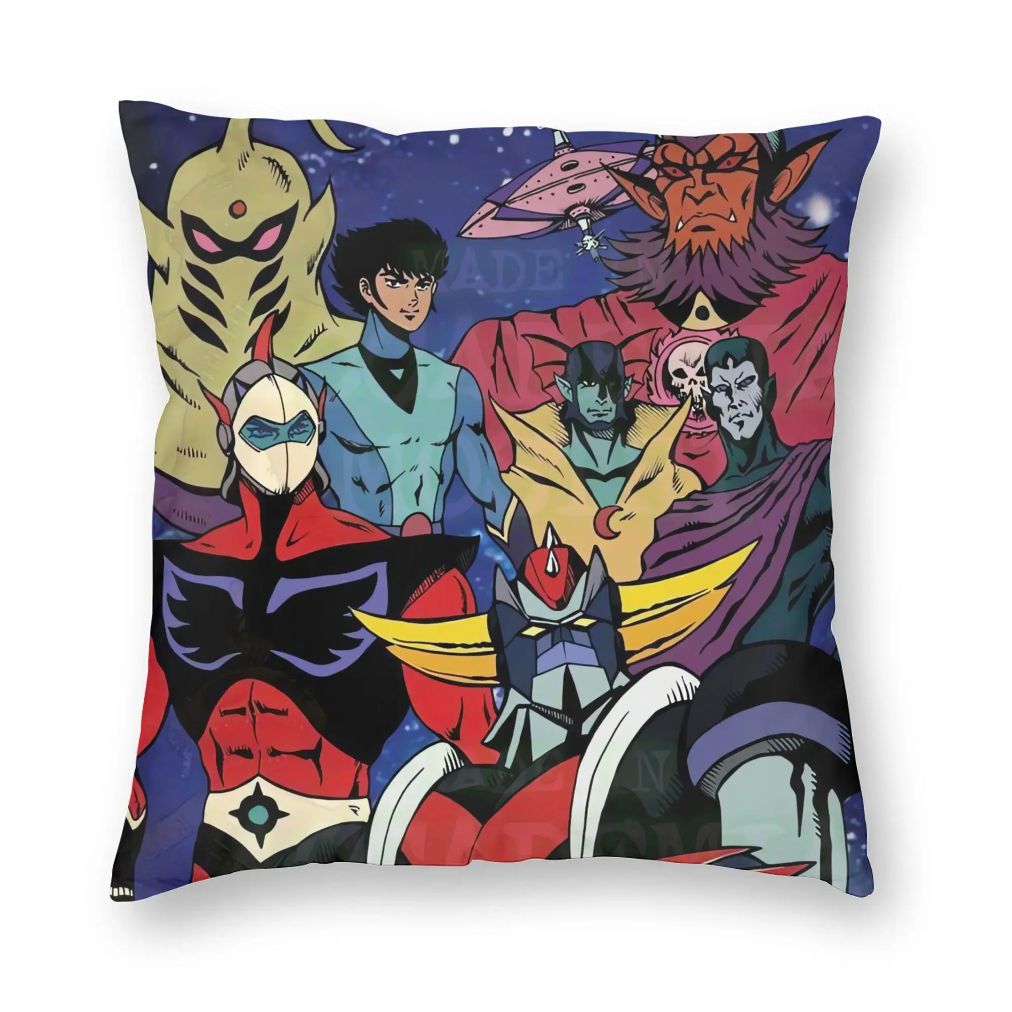 Ufo Robo Grendizer Goldorak Pillow Cover  Design Cushion Cover Vintage Pillow Case For Sofa Couch Bed Living Room